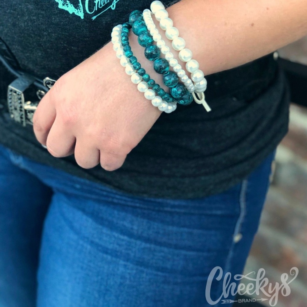 Patina Pearl 5 Strand Bracelet